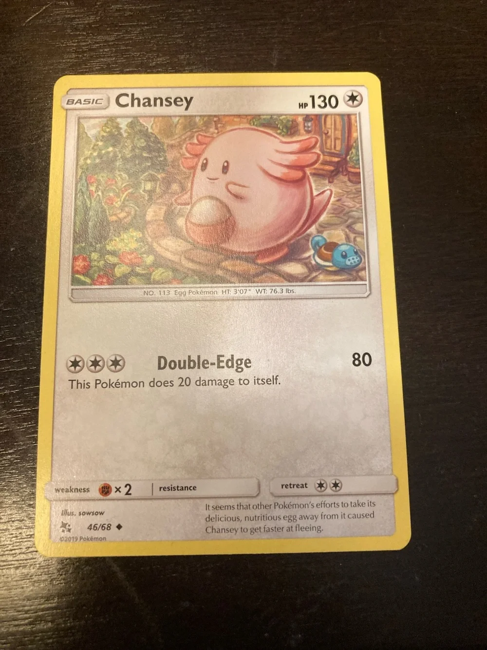 Pokemon Chansey Trading Card - Pink & Yellow